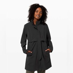 Lululemon City Stroll Coat- Black Lightweight Waterproof Coat- Size 2
